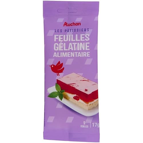 AUCHAN Feuilles de gélatine alimentaire 17 g