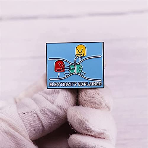 Image of Electricity Explained Science Cute Lapel Pins for Backpack Enamel Pins Badges Brooches for Clothes Accessories Students' Gifts