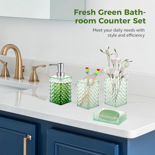 Accessoires salle de bain vert sauge ensemble acrylique vasque - 3