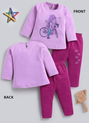 Image of LuvLap Baby Girls Regular Fit 100% Cotton Half Sleeves Girls Top CoSet Pack of 2