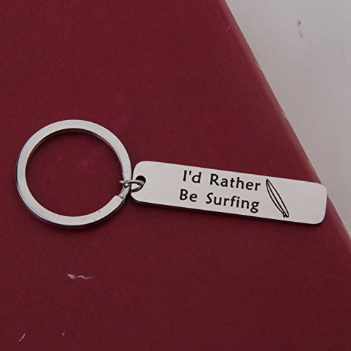 Gzrlyf I'd Rather be Surfing Keychain Surfer Keychain Surfing Gift Surfboard Gift Water Sport Gift for Windsurfer4
