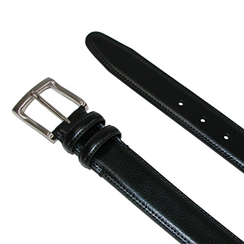 AQUARIUS Men's Big & Tall Pebble Grain with Feather Edge Dress Belt, 54, Black2