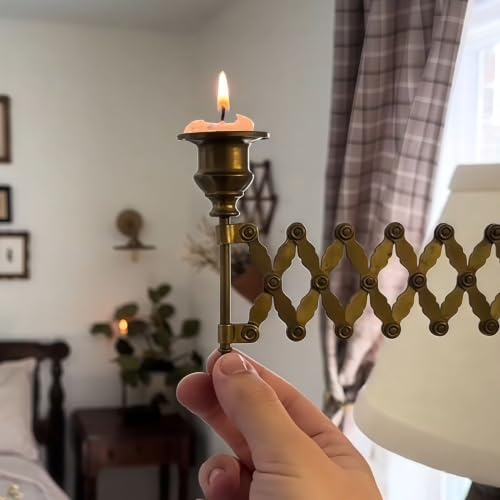 Candelabro de pared de metal vintage con brazo extensible de diseño robusto 6