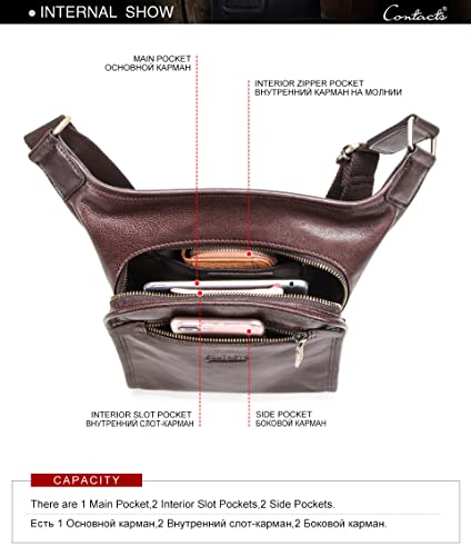 Vintage leather mens shoulder messenger bag, leather mobile phone bag, ID bag, briefcase3