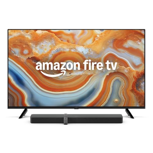 4K-UHD-Smart-TV aus der Amazon Fire TV-4-Serie | 55 Zoll und Amazon Fire TV-Soundbar Plus | 3.1-Kanal-Sound, All-in-one-Design, Dolby Atmos, DTS:X, auch ideal für Dialoge geeignet