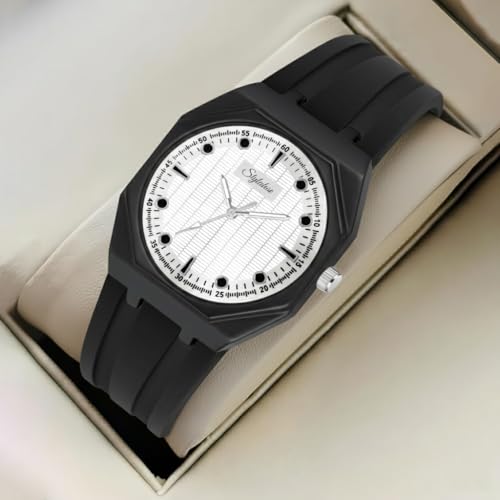 Image of styledose Minimalist dial Softest Adjustable Silicon Belt Quartz Analog Wrist Watch for Men