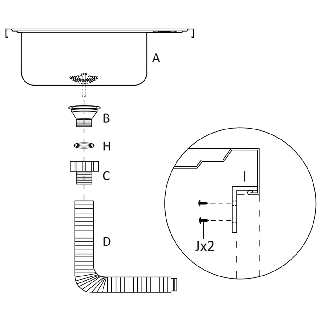 AUVYI Spüle mit Abtropffläche Set Edelstahl Küchenarbeitsplatte Ausgussbecken Spülbecken Kitchen Sink Waschbecken Küchenspülen Arbeitsplatte Küche Silbern 800x500x155 mm