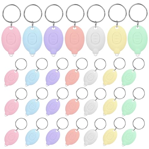 Porte-clés à LED en lot de 28 mini lampes torches de poche à piles en 7 couleurs