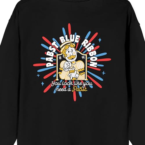 Pabst Blue Ribbon Since 1844 Men's Black Crew Neck Sweatshirt4