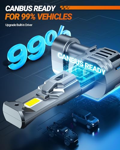 Image of SEALIGHT 9005 H11 LED Bulbs Combo, 80000LM 10X Super Bright 6500K White, HB3 H8 /H9 /H16 Fog Headlight, 1:1 Real Size Plug-N-Play Pack of 4