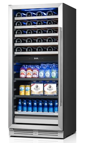 Image of Yeego 24 Inch Wine and Beverage Cooler, 112 Can 40 Bottle with Left-Hinged