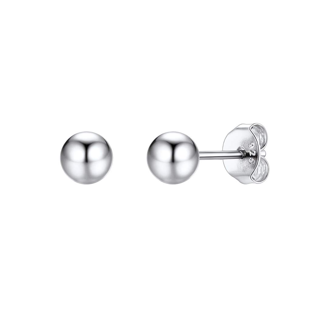 SuplightPendientes Minimalistas Básicos Plata de Ley 925 de Mujeres Diseño Luna Estrella Corazón Bolita Aretes Pequeños Hipoalergénicos Piercing de Orejas para Madres Parejas