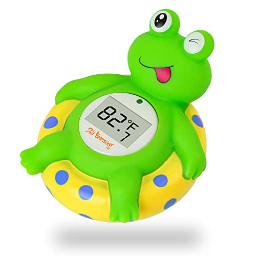 Image of Doli Yearning Upgrade Baby Bath Thermometer with Room Temperature| Fahrenheit and Celsius|Green Frog Lovely Shape|Kids' Bathroom Safety Products| Bath Toys………