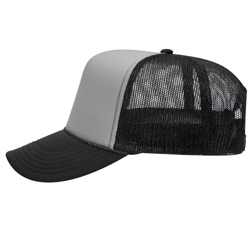 Image of OTTO Polyester Foam Front 5 Panel High Crown Mesh Back Trucker Hats in 97, Bulk, Wholesale