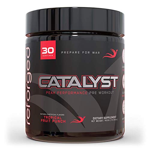 Reforged Catalyst | Nootropic Pre Workout Supplement | Preworkout Nitric Oxide Energy Booster w/ Beta-Alanine, Caffeine, L-Theanine, L-Citrulline, & Mucuna Pruriens | Tropical Fruit Punch, 30 Servings