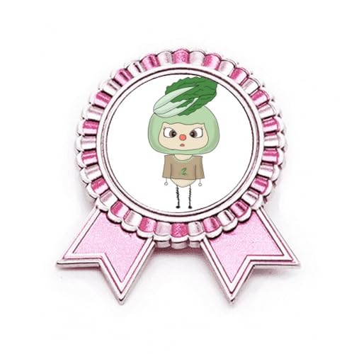 Broche feuille de chou rose métal M : bijou de veste original et tendance