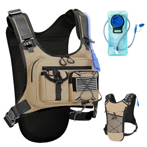 Image of Criuage USA Patent Running Hydration Vest Backpack, Lightweight Chest Pack with 2.0L Water Bladder Bag Daypack for Hiking Running Cycling Race Marathon for Women Men