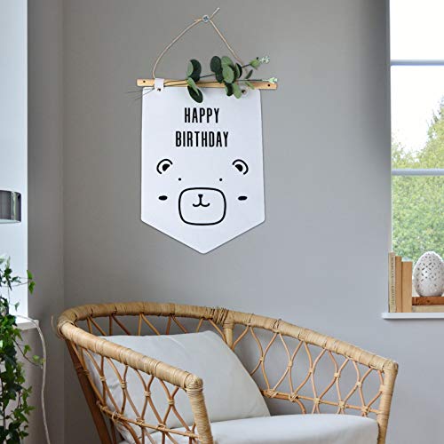 Pryzoo Placa de pendurar Happy Birthday Bandeira Floresta Pano Arte Guirlanda Tapeçaria para Fotos T