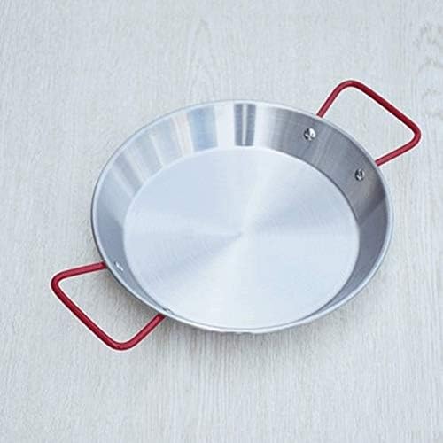 Thick Stainless Steel Non-Stick Paella Pan, Seafood Frying Pan, Iron Pan Cheese Pan, Food Fruit Tray Container,26cm
