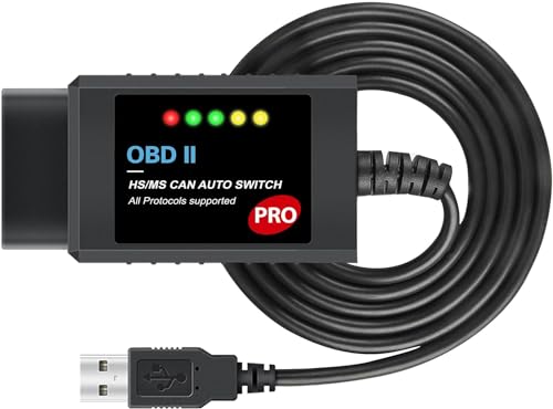 Adaptador Forscan ELMconfig OBD2 – Escáner USB con interruptor (MS/HS) CAN con Ford F150 F250 – Herramienta profesional de diagnóstico OBDII para Lincoln y Mazda