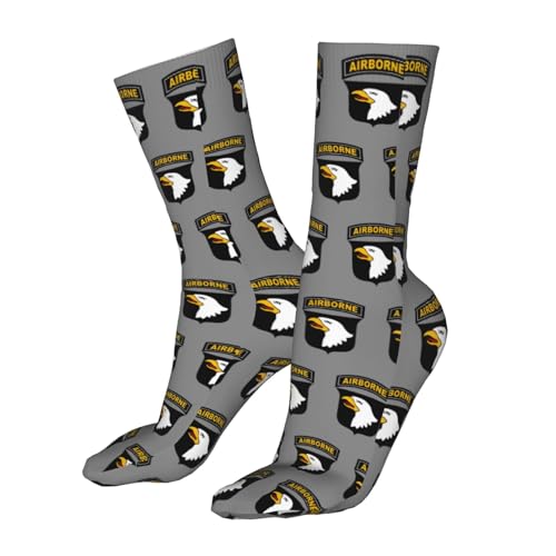 Army 101st Airborne Casual Calf Socks for Men's - Cotton Crew Socks Breathable Sock2