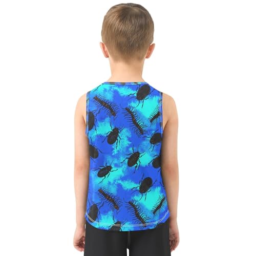 Blue Bugs Black Boys Tank Tops Toddler Sleeveless Tank Top Undershirts for Kids,3T3