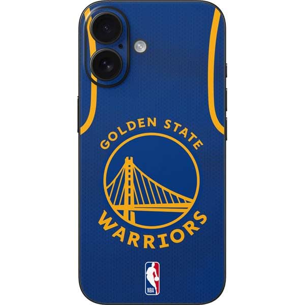 Skinit Decal Phone Skin Compatible with iPhone 16 - Officially Licensed NBA Golden State Warriors Jersey Design