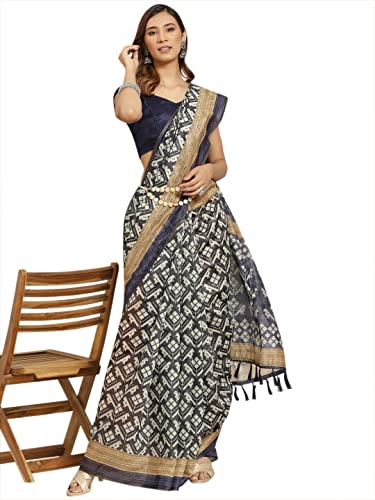 Image of Amazon Brand - Anarva Women's Kalamkari Saree With Blouse Piece