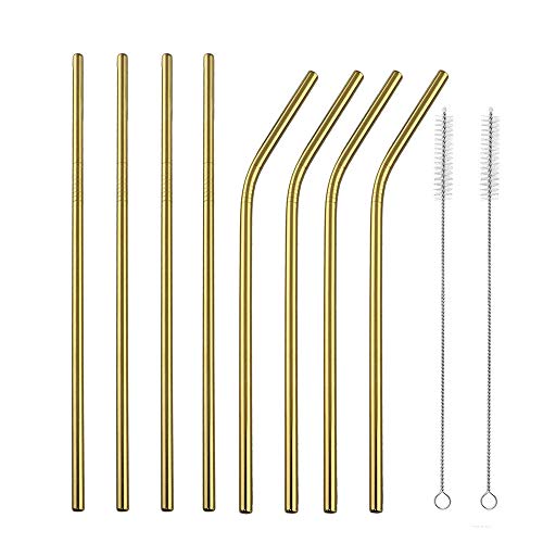 Botanique Stainless Steel Metal Straws Reusable 8 Set Drinking Straws with 2 Cleaning Brush Eco-Friendly BPA Free Straws 8.5 inch Perfect for Smoothie Milkshakes Cocktail and Hot Drinks Colour (Gold) Botanique Stainless Steel Metal Straws Reusable 8 Set Drinking Straws with 2 Cleaning Brush Eco-Friendly BPA Free Straws 8.5 inch Perfect for Smoothie Milkshakes Cocktail and Hot Drinks Colour (Gold)