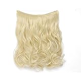 Miracle Translucent Invisible Wire Fish Line on Clip in Hair Extensions 16 20 24 Inch Straight Wavy...