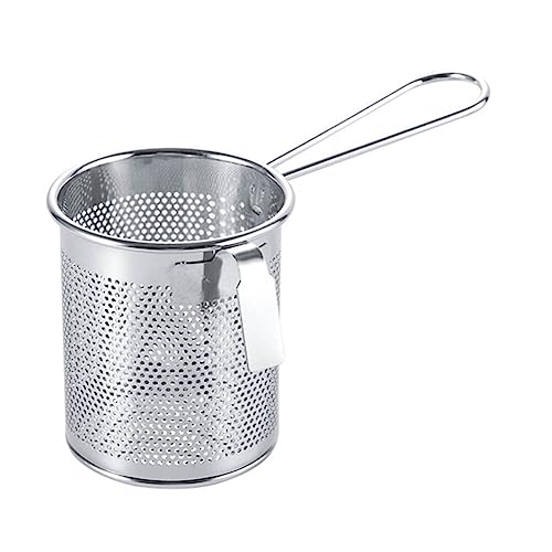 DEARMAMY Spider Strainer Stainless Steel Wire Deep Basket Mesh Skimmer Drain Asian Ladle Colander for Hot Pot Cooking Spaghetti Pasta Noodles Dumpling Rinsing Straining 9CM