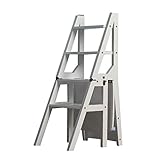 ✔【Pedal】: Der Trittleiter ist verdickt und verbreitert, was sicher und stabil ist. Es eignet sich für Küchen, Lofts und andere Szenen.