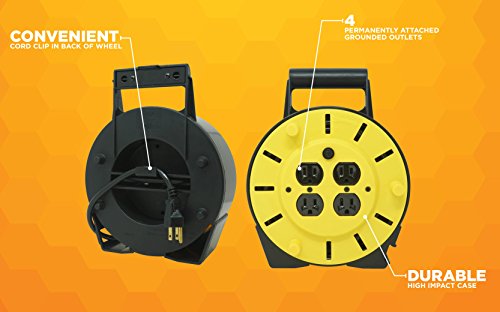 image for Woods Light Duty Extension Cord Reel, 25Ft, 16 Gauge, 3 Conductor, 4-O