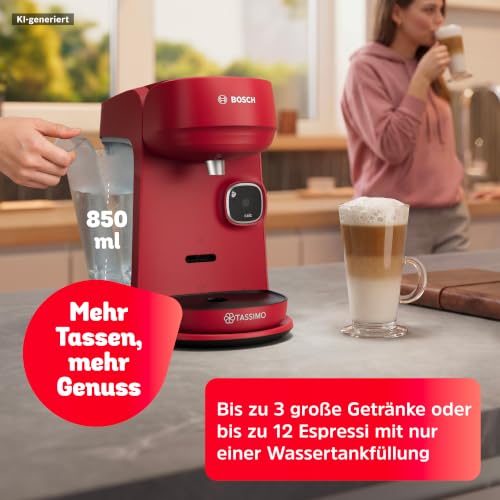 Bosch Tassimo harmony Kapsel-Kaffeemaschine, TAS173B, rot – Ansicht 2
