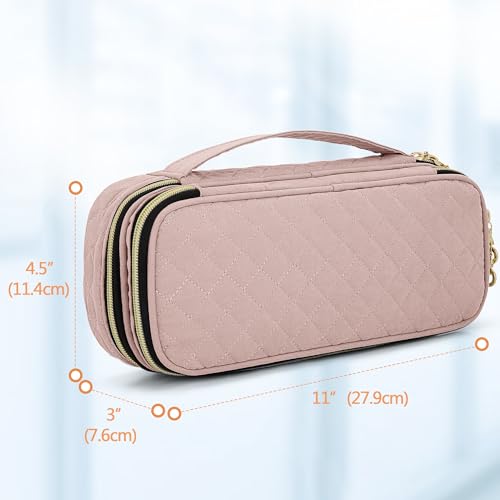 Image of Damero Double Layer Stethoscope Case Compatible with 3M Littmann /ADC /Omron Stethoscope, Stethoscope Carrying Case Travel Bag for Nurse Accessories, Misty Rose