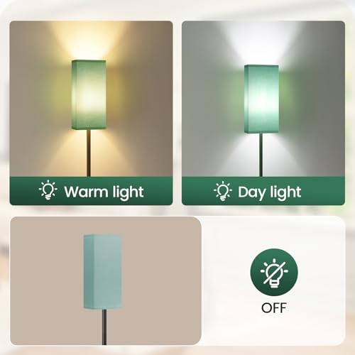 Image of 64.6 inch Floor Lamp, Pole Lamp with Foot Switch, Modern Standing Lamp, Minimalist Freestanding Lamp (Bulb Not Included), for Living Room, Bedroom Office ETL Listed, Black and Teal J07LD05