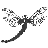 CHILDWEET Décoration Murale en Fer Forgé Libellule Noire, Ornement Suspendu Unique et Artistique pour Salle à Manger ou Bureau, Sculpture Murale Métallique Délicate