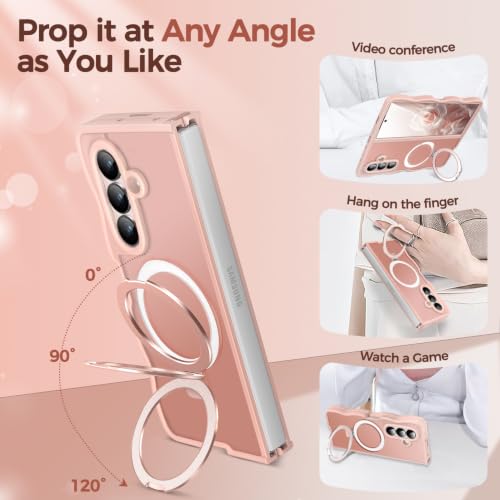 Image of Cute Wavy Magnetic Stand Case for Galaxy Z Fold 8 Ultra, Fit for MagSafe