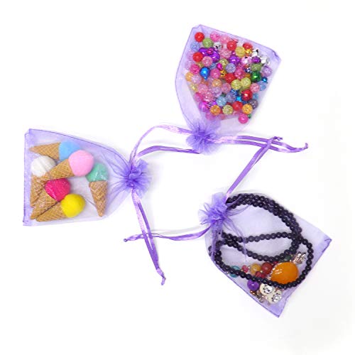 Image of Dealglad 50pcs Drawstring Organza Jewelry Candy Pouch Christmas Wedding Party Favor Gift Bags (8x12, Light Purple)