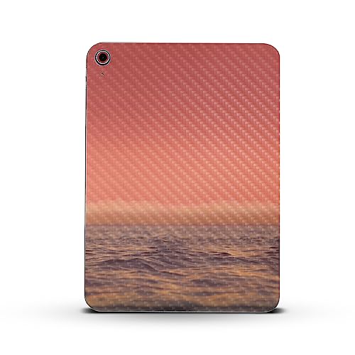 Image of MightySkins Carbon Fiber Skin Compatible with Apple iPad 10.9 inch 10th Gen (2022) Full Wrap Kit - Red Horizon | Protective, Durable Textured Carbon Fiber Finish | Easy to Apply | Made in The USA