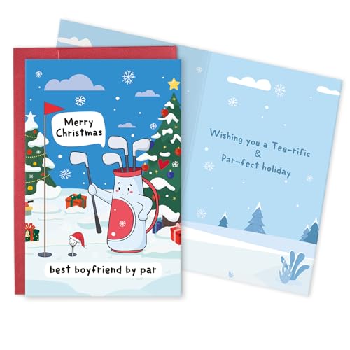 Qiavor Funny Golf Christmas Card for BF