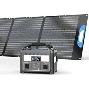 Solar Generator ETA, 600W LiFePO4 Portable Power Station with 200W Solar Panel, 2 * 600W (1200W Surge) AC Outlets, LiFePO4 Battery for Camping, RV, Outdoors, Off-Grid