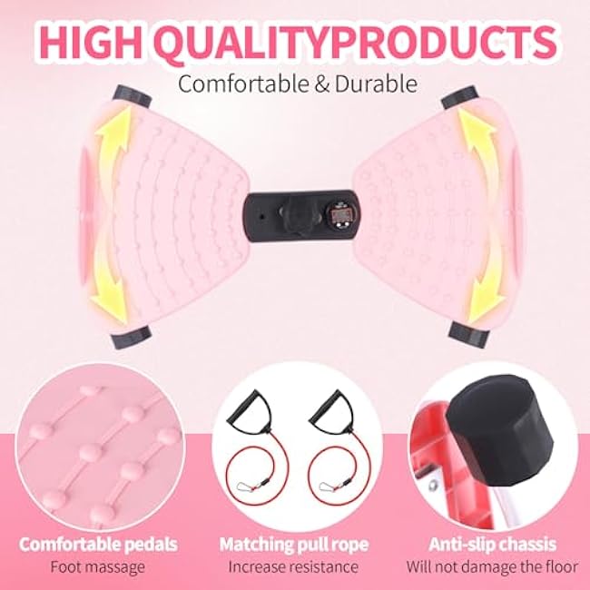 Pakalife Waist Twisting Machine,Pilates,Exercise Equipment for Fitness,Noiseless Ab Roller for Home Gym Equipment,Noiseless Ab Workout Equipment,Track Time, Reps, Calories with Digital Display