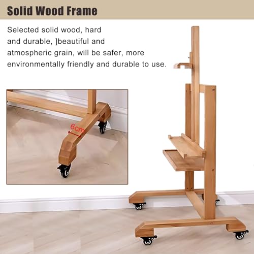 Soporte móvil para TV de madera con ruedas para TVs de 55 pulgadas miniatura 4