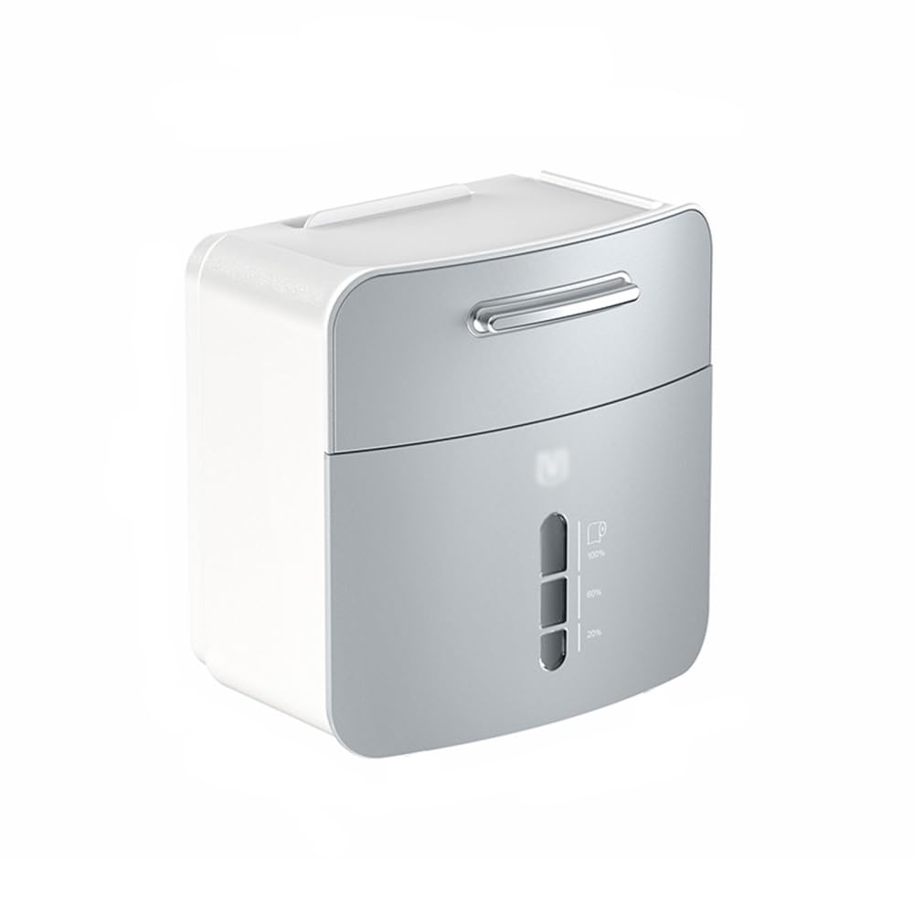 Tissue Holder Dispenser Wall-mounted Tissue Box with Platform and Drawer for Home Countertop Holders for Living Room(Gris)
