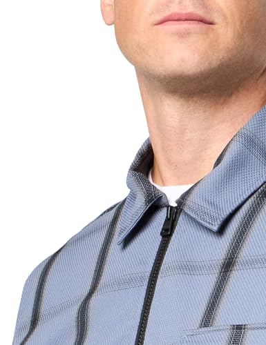 Image of Hugo Men's Cotton Mix Canvas Zip Up Overshirt
