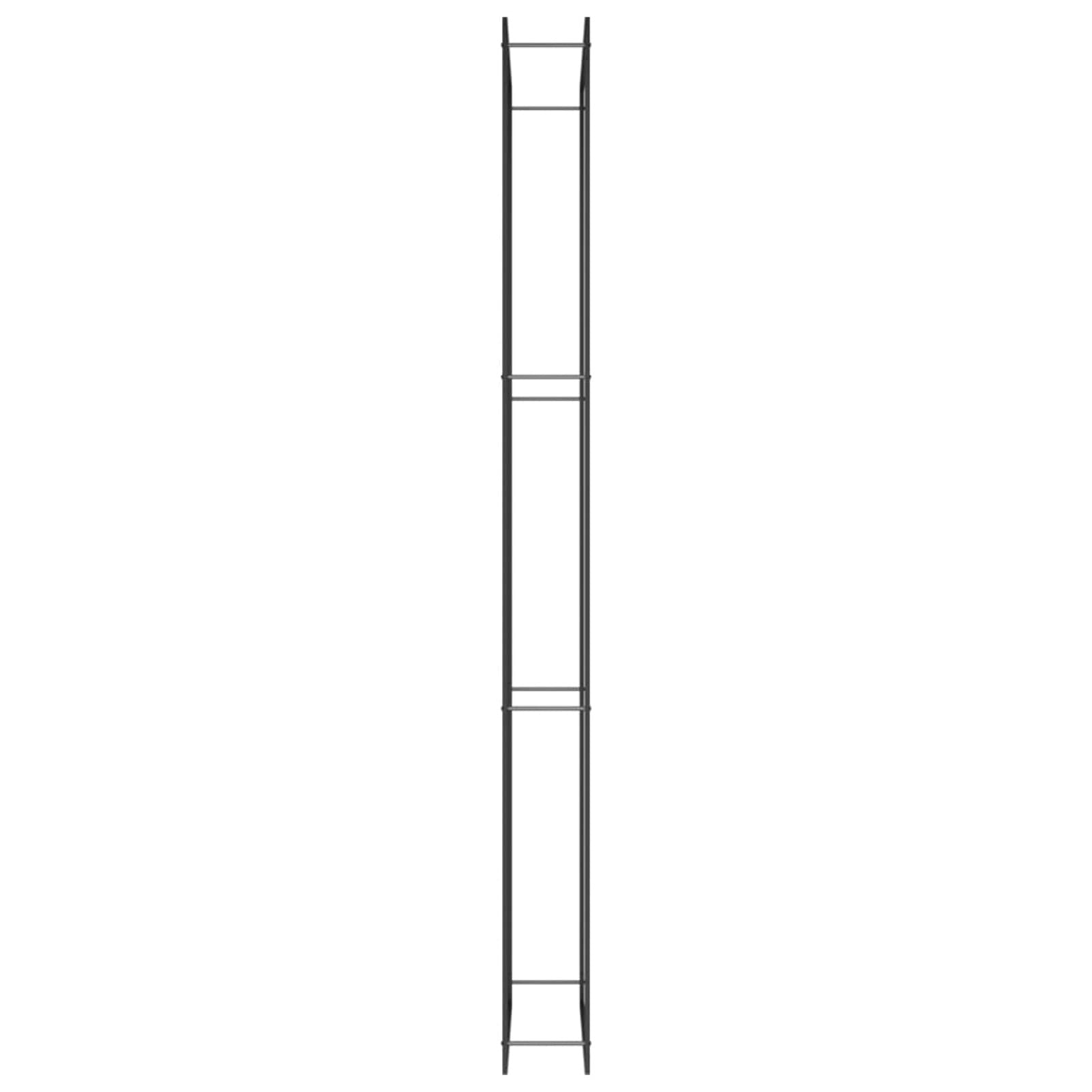 Festnight Leñero Interior, Estante para Leña de Chimenea 110 x 28 x 312 cm Soporte para Leña Carga Máx. 100 kg Acero Negro