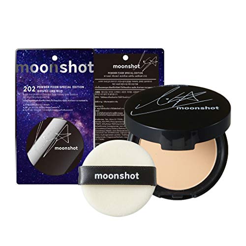 [moonshot] Powder Fixer 4g 2 Colors - Long Lasting Sebum Control & Poreless Micro Powder Pact, Fixed Makeup for Oily Skin (202 Vanilla Beige)