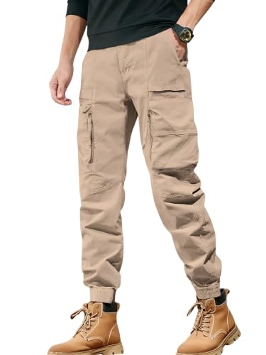 Image of Leriya Fashion Men's Cargo Pants with Pockets | Cotton Joggers for Men | 6 Pocket Jeans Pant | Casual Trousers for Men | Comfortable Casual Workwear Joggers