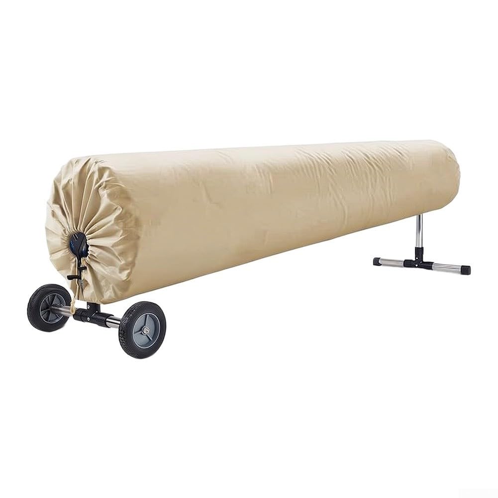 Copertura Protettiva Telo per solare Piscina 490x96cm Impermeabile(beige490*96cm)